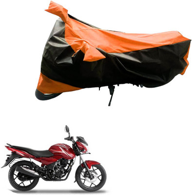 Mdstar Waterproof Two Wheeler Cover for Bajaj(Discover 150 s, Black, Orange)