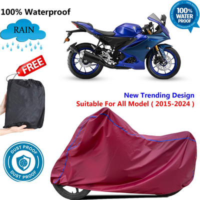 AUTOCAD Waterproof Two Wheeler Cover for Yamaha(Maroon)