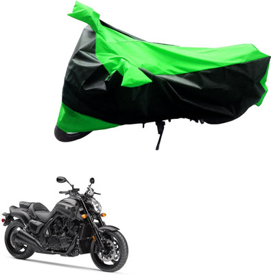 Mdstar Waterproof Two Wheeler Cover for Yamaha(VMAX, Black, Green)