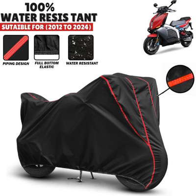 Mwiss Waterproof Two Wheeler Cover for TVS(X1, Black, Red)