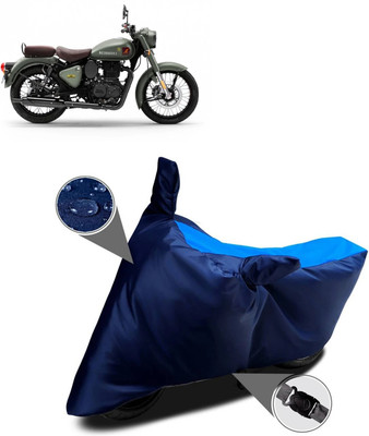 PAGORA Waterproof Two Wheeler Cover for Royal Enfield(Classic 350 Signals, Blue)