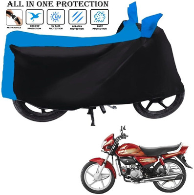 AUTOCAD Waterproof Two Wheeler Cover for Hero(CD deluxe, Black, Blue)