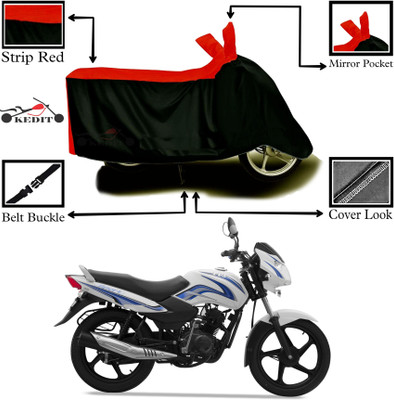 KEDIT Two Wheeler Cover for TVS(Sport ES, Red, Black)