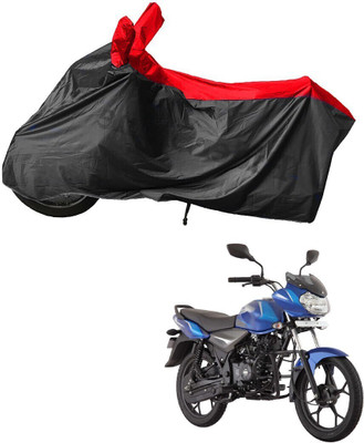 RiderShine Waterproof Two Wheeler Cover for Bajaj(Discover 110, Black, Red)