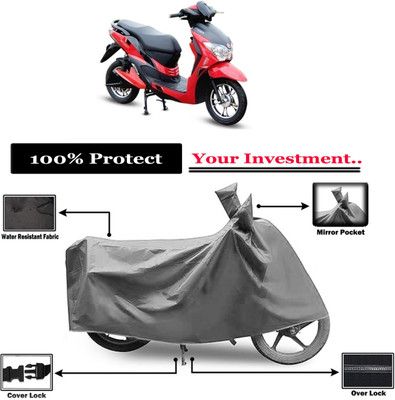 Amexride Two Wheeler Cover for Hero Electric(Electric Dash, Grey)