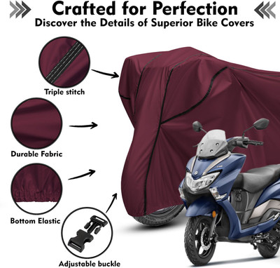 AutoGalaxy Waterproof Two Wheeler Cover for Suzuki(Burgman Street, Maroon, Black)