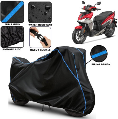 kerwa Two Wheeler Cover for Hero(Black, Blue)