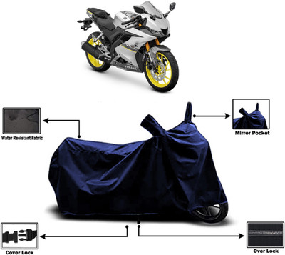 Amexride Two Wheeler Cover for Yamaha(YZF R15 V3 BS6, Blue)