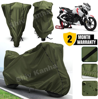 Shiv Kanha Waterproof Two Wheeler Cover for TVS(Apache RTR 160, Green, Black)
