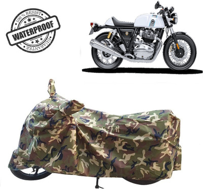 ROYAL AUTO MART Waterproof Two Wheeler Cover for Royal Enfield(Continental GT 650, Green, Multicolor)