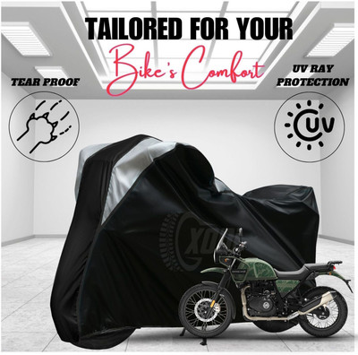 xodi Waterproof Two Wheeler Cover for Royal Enfield(Himalayan, Black, Silver)