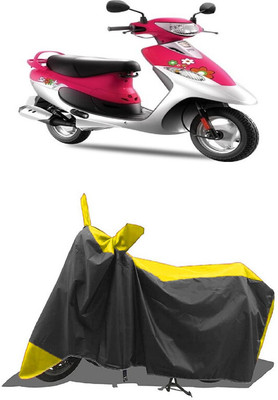 SUGASHRI Waterproof Two Wheeler Cover for TVS(Pep Plus BS6, Yellow, Black)
