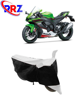 RRZ Waterproof Two Wheeler Cover for Kawasaki(Ninja ZX-10R, Black, White)