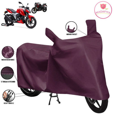 MADAFIYA Waterproof Two Wheeler Cover for TVS(Apache, Maroon)