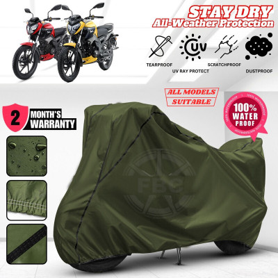 AUTOCAD Waterproof Two Wheeler Cover for TVS(Raider, Green, Black)