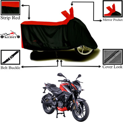 KEDIT Two Wheeler Cover for Bajaj(Pulsar NS125, Red, Black)