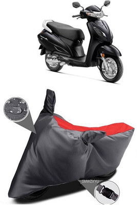 DeepShakshi AUTOMOTIVE Waterproof Two Wheeler Cover for Hero, Bajaj, TVS, Royal Enfield, KTM, Yamaha(Activa 6G, Black, Red)