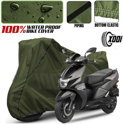 xodi Waterproof Two Wheeler Cover for TVS(Ntorq 125, Green, Black)