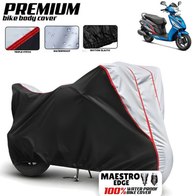 Mwiss Waterproof Two Wheeler Cover for Hero(Maestro Edge, Black, Silver)