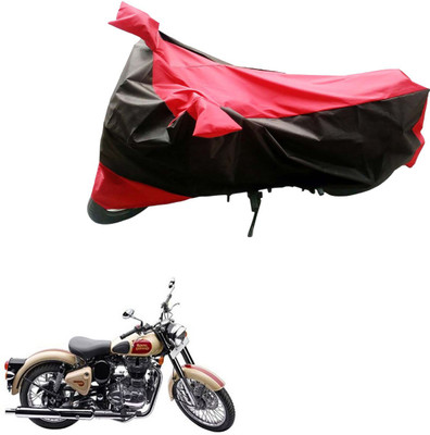 Mdstar Waterproof Two Wheeler Cover for Royal Enfield(Bullet 500, Black, Red)