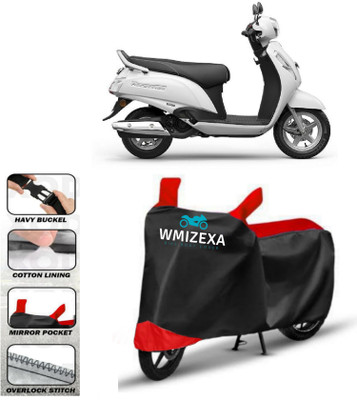 WMIZEXA Two Wheeler Cover for Suzuki(Access 125, Red, Black)