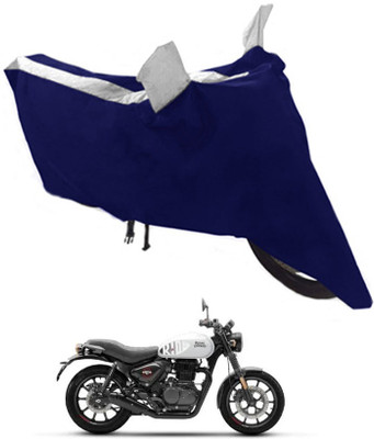 RONISH Waterproof Two Wheeler Cover for Royal Enfield(Hunter 350, Blue, Silver)