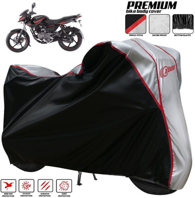 xodi Waterproof Two Wheeler Cover for Bajaj(Pulsar 135 BS6, Silver, Black)