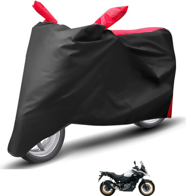 Caronix Waterproof Two Wheeler Cover for Suzuki(V-Strom 650 XT, Red)