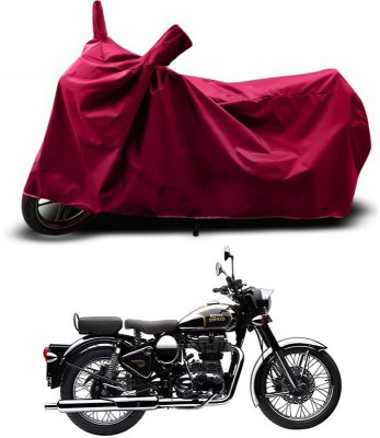 Ascension Waterproof Two Wheeler Cover for Royal Enfield(Classic Chrome, Maroon)