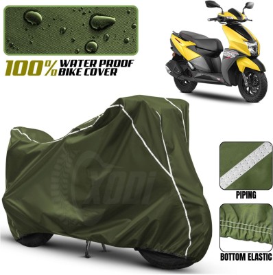 xodi Waterproof Two Wheeler Cover for TVS(NTORQ, Green, White)