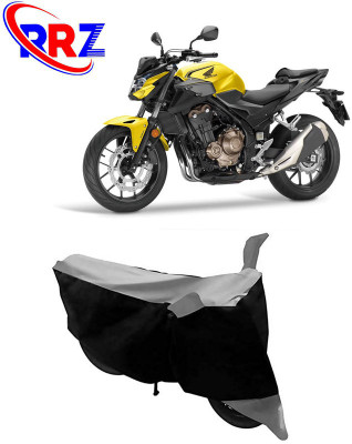 RRZ Waterproof Two Wheeler Cover for Honda(CB 500, Black, Grey)
