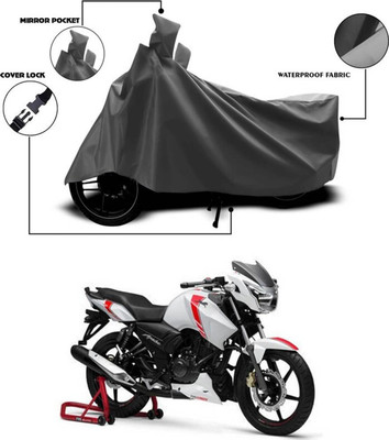 SEBONGO Waterproof Two Wheeler Cover for TVS(Apache RTR 160, Grey)