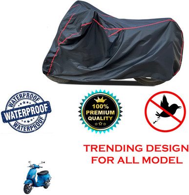 THE REAL ARV Waterproof Two Wheeler Cover for Piaggio(Vespa LX, Black)