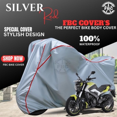 FBC Waterproof Two Wheeler Cover for Bajaj(Dominar 250, Silver, Red)