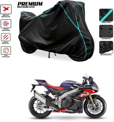 MADAFIYA Waterproof Two Wheeler Cover for Aprilia(RSV4, Black, Blue)