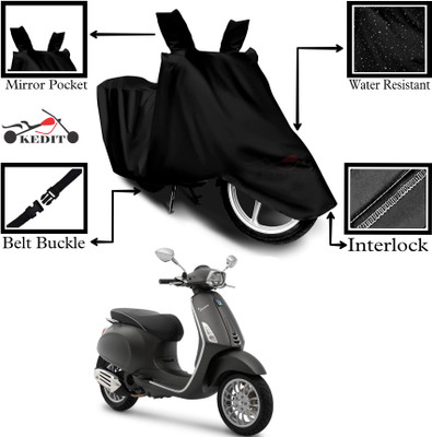 KEDIT Two Wheeler Cover for Vespa(GTS Super 300 BS6, Black)