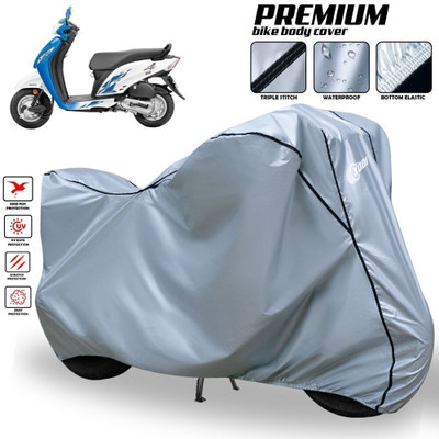 OliverX Waterproof Two Wheeler Cover for Honda(Activa i, Silver, Black)