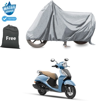 CODOKI Waterproof Two Wheeler Cover for Yamaha(Fascino 125 FI, Silver)