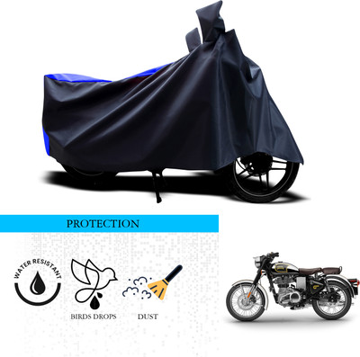 ANTHUB Waterproof Two Wheeler Cover for Royal Enfield(Bullet 500, Black, Blue)