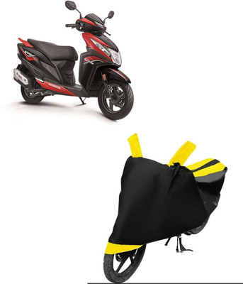 OM ENTERPRISES Two Wheeler Cover for Honda(Dio, Black, Yellow)