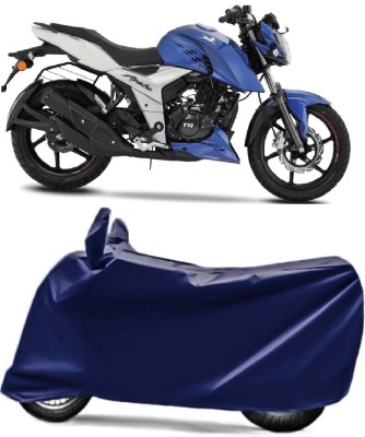 AUCTIMO Two Wheeler Cover for TVS(Apache RTR 160 4V, Blue)