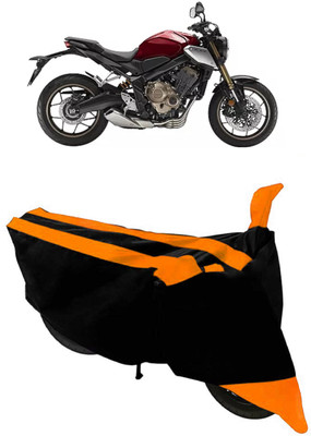 ABORDABLE Two Wheeler Cover for Honda(CB300R, Black, Orange)