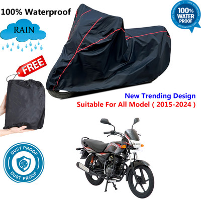 AUTOCAD Waterproof Two Wheeler Cover for Bajaj(Platina 125, Black, Red)