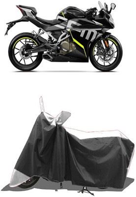 SUGASHRI Waterproof Two Wheeler Cover for CFMoto(250SR, White, Black)