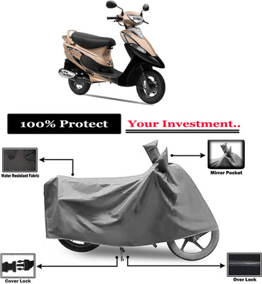 Amexride Two Wheeler Cover for TVS(Pep Plus BS6, Grey)