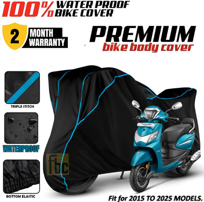 FBC Waterproof Two Wheeler Cover for Hero(Pleasure, Blue, Black)