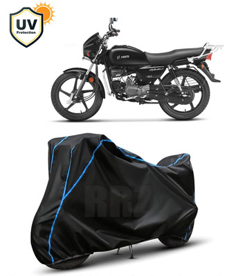 RRZ Waterproof Two Wheeler Cover for Hero(Splendor, Black, Blue)