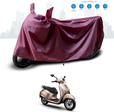 GOSHIV-car and bike accessories Waterproof Two Wheeler Cover for Bajaj(Chetak, Maroon)