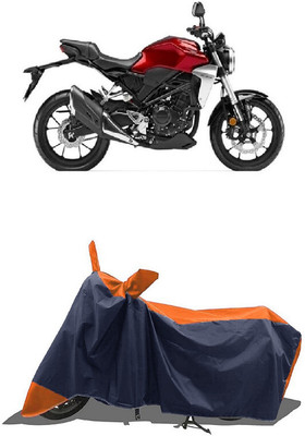 SUGASHRI Waterproof Two Wheeler Cover for Honda(CB300R, Orange, Blue)