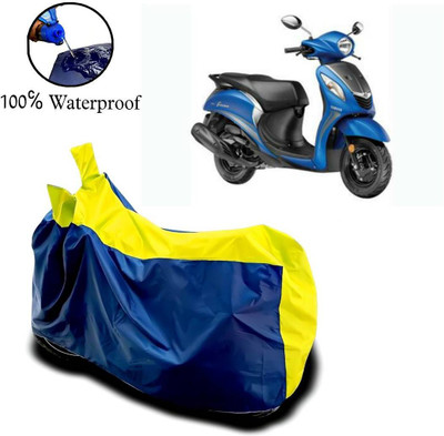 APNEK Waterproof Two Wheeler Cover for Yamaha(Fascino, Yellow, Blue)